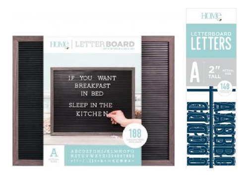 Quadro Letter Board 50,8x40,5cm 191 Letras + 148pçs Azul