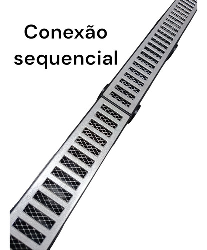 Ralo 6x50 Linear Pluvial Grelha Alumínio Coletor Agua 13pç