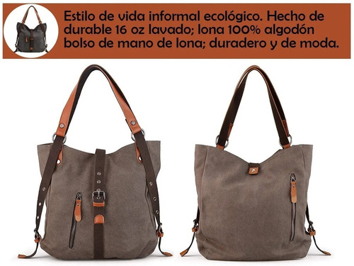 Imagen 5 de 6 de Bolso Para Mujer, Gran Original Lona Impermeable