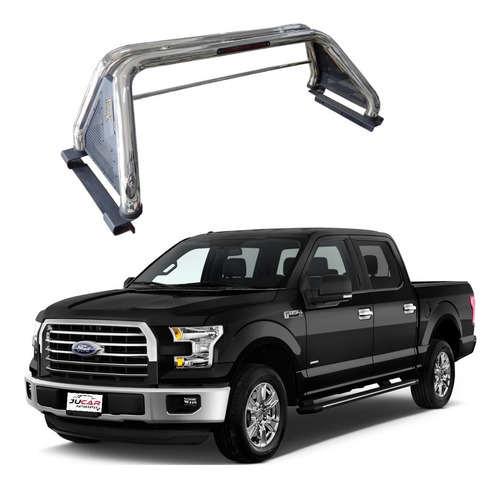 Roll Bar Bronx Acero Inoxidable Con Stop Ford F150 2015-2022