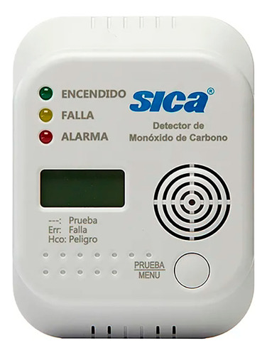 Sensor Alarma Detector Sica Co2 Monoxido De Carbono Autónomo