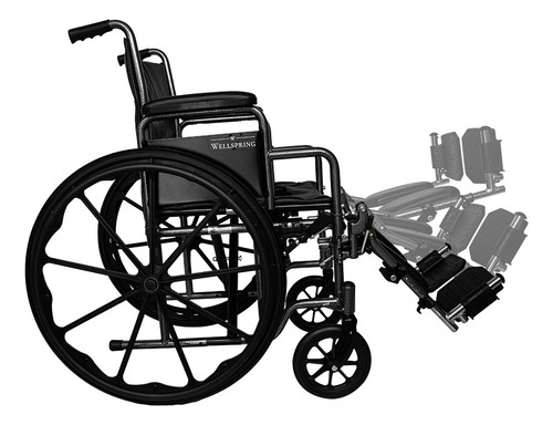 Silla De Ruedas Premium Con Llantas Sólidas De Alta Calidad Color Negro