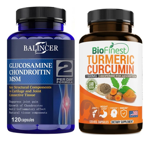 Balincer Glucosamina Condoitrina Msm + Curcuma Turmeric 120c