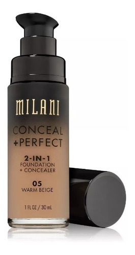 Base de maquiagem líquida Milani Foundation Conceal + Perfect 2 en 1 Conceal + Perfect 2-IN-1 Foundation + Concealer tom 05 warm beige  -  30mL 30g