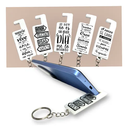 50u Llaveros Porta Celular Frases Motivadoras