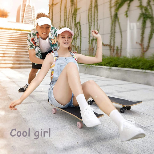 Patineta Estándar Rosa De Anime Para Niñas 31 X 8 Pulgadas Patineta De Gato Nombre Del Diseño
