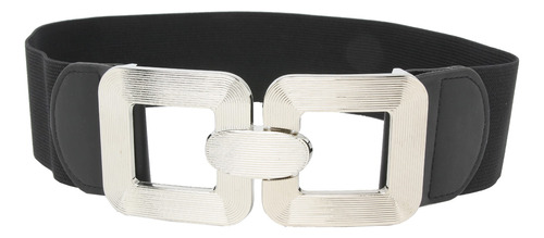 Cinturón Cinto Faja Mujer Elastizado Hebilla Metal Cuadrada
