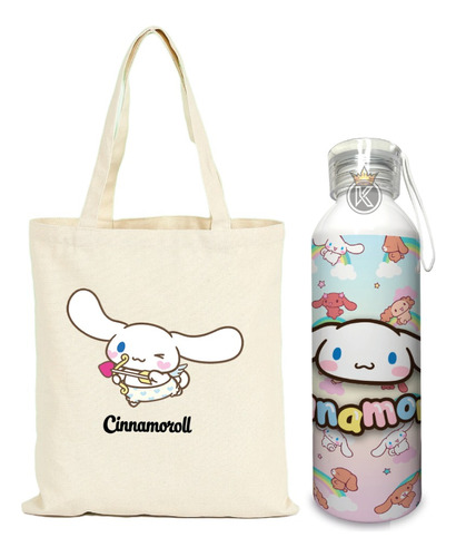 Tote Bag Cinnamoroll C + Botella En Aluminio - Estampaking