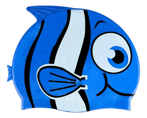 Gorro Natación Wavesport Fish Silicona Larga Duración Color Azul Tamaño Universal