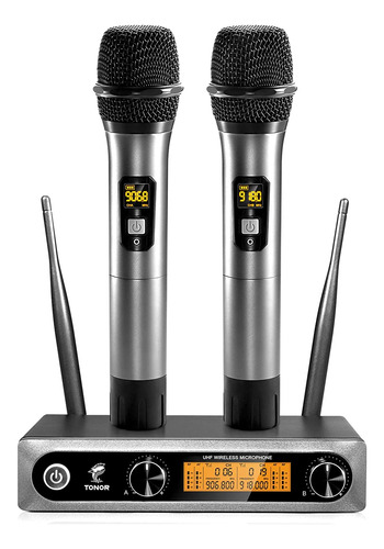 Micrófono Inalámbrico Tonor Metal Dual Professional Uhf