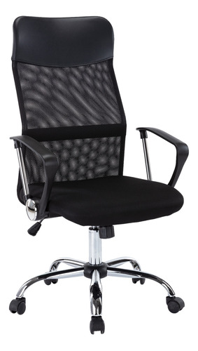 Silla De Escritorio Ejecutiva Styrka Mod Génova Ergonómica Color Negro