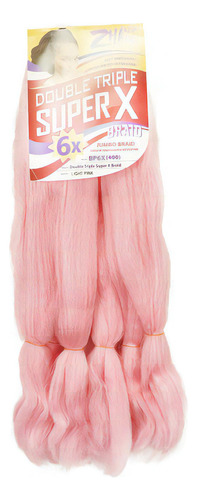 Cabelo Jumbão Hiper Super X Jumbo 400g Box Braid Tranças Cor Rosa Claro (light Pink