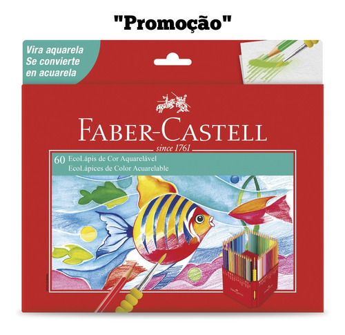 Lápis De Cor 60 Cores Aquarelável Faber Castell Promoção