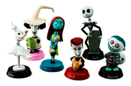 Pesadilla Antes De Navidad Jack, Sally, Zero, Set 6pz