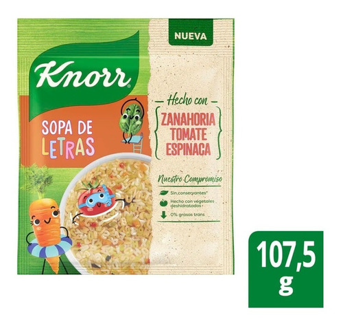 Knorr Sopa De Vegetales Con Fideos Letras 107.5gr