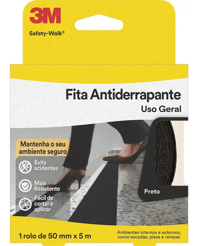 Fita Antiderrapante Preta 50mm X 5m Safety-walk 3m