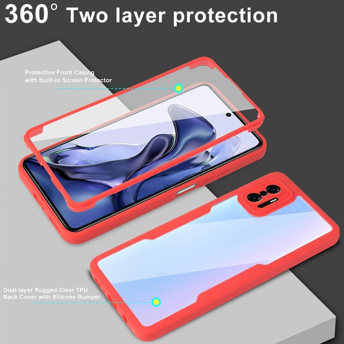 Imagen 4 de 10 de Funda De Teléfono Acrílico+tpu Para Xiaomi Mi 11t/11t Pro