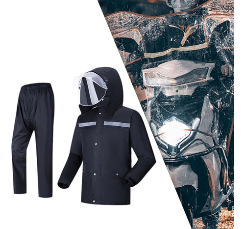 Traje De Lluvia Con Puños Ajustables Para Hombre, Chaqueta