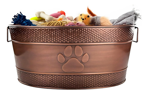 Metal Indestructible Dog Toy Bin 25quart Chewproof De A...