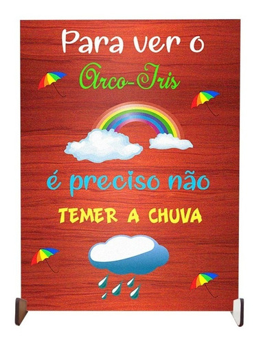 Plaquinha Decorativa Para Arco Iris Precisa Temer A Chuva