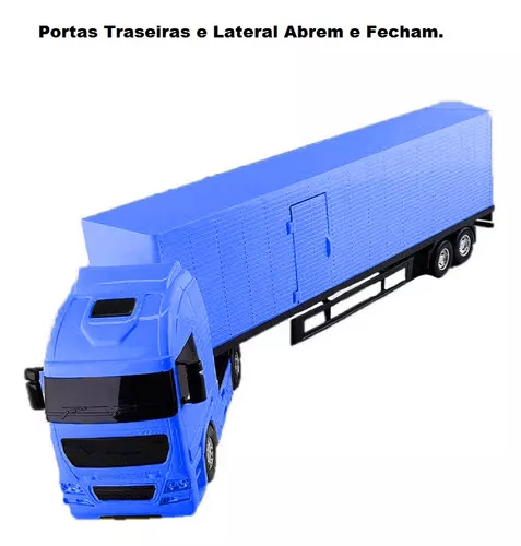 Brinquedo Caminhão Baú Hi Way Iveco Azul