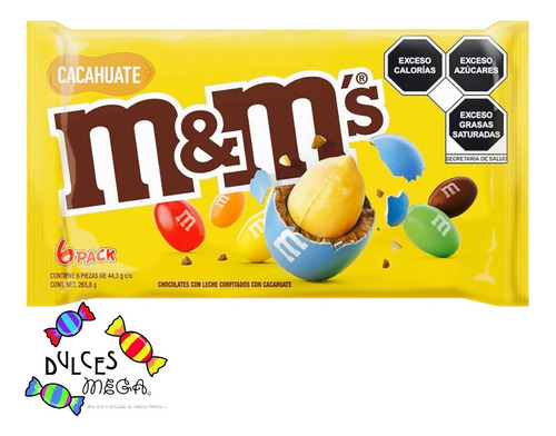 Mars Lunetas M&m Cacahuate Amarillas Pack 6pz