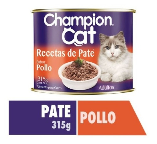 Imagen 1 de 2 de Pack Champion Cat Lata Pollo 6x315gr