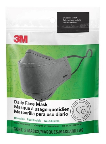 Cubrebocas 3m Mascarilla Lavable Y Reutilizable 10 Pzas