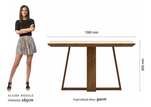 Conjunto Mesa Lins 4 Cadeiras Sextavada Freijó/off/bouclé Ma Cor Freijó/off Premium/bouclé Off Desenho Do Tecido Das Cadeiras Liso