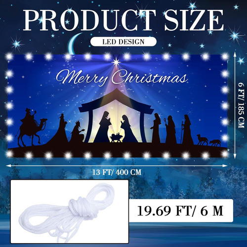 Preboun Cartel De Navidad Religiosa Para Puerta De Garaje Co