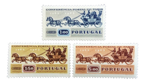 Portugal Caballos, Serie Mi 938-40 Conferen 1963 Mint L15292