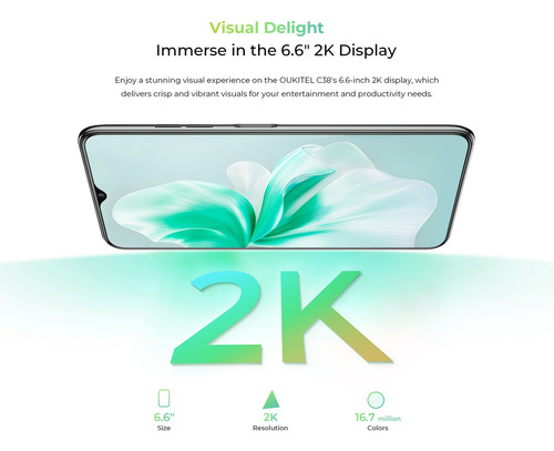 Oukitel C38 Cellphone Dual Sim 18gb+256gb Andriod 13