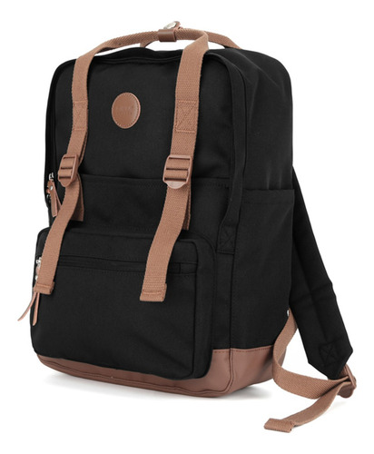 Mochila Okta 1085 Division Notebook Bolsillo De Atajo. Color Negro Y Marrón
