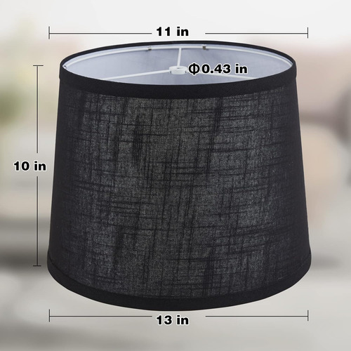 Pantalla Negra Para Lámpara De Mesa, 13x11x10