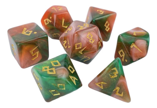 Juego De Dados Poliédricos D20 D12 D10 D8 D6 D4, 7 Piezas