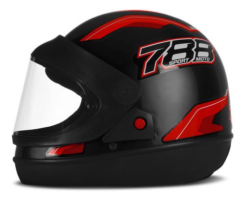 Capacete Estilo San Marino Pro Tork New Sport Moto Cor Preto/Vermelho Tamanho do capacete 62 (XL)