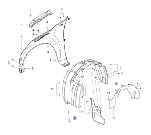 Imagen 6 de 10 de Pasarueda Guardaplast Del Derecho S/10 Chevrolet 100% 12/