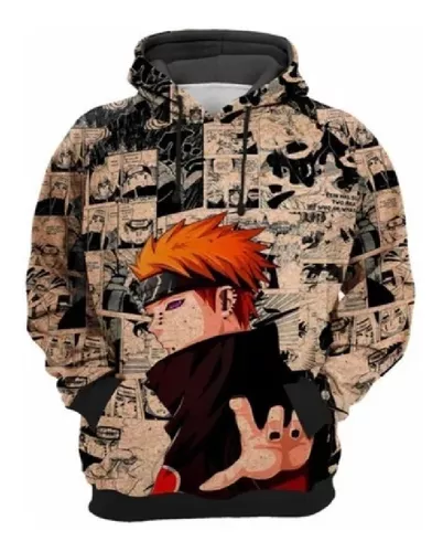 Blusa Moletom Naruto Nuvem Akatsuki Anime Canguru em algodão