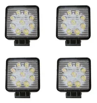 Comprar Kit 4 X Faros Auxiliar Cuadrado 9 Led 27w 12-24v Agro Auto