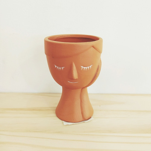 Kit 5 Vasos Porcelana Rosto 10,5cm Decoração Sala Planta