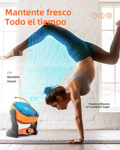 2 En 1 Ventilador De Camping Recargable Portátil Con Luz Led