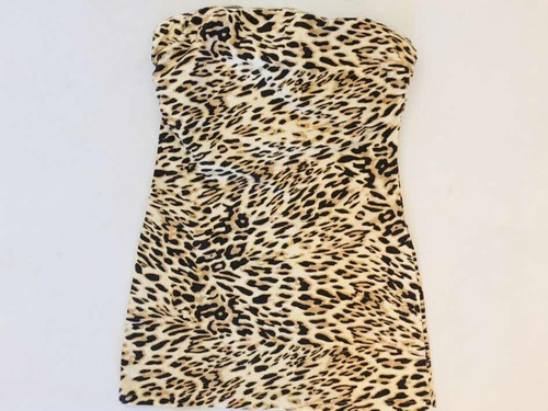 Remera Strapless Top Animal Print Sujetador Busto Wet Seal S