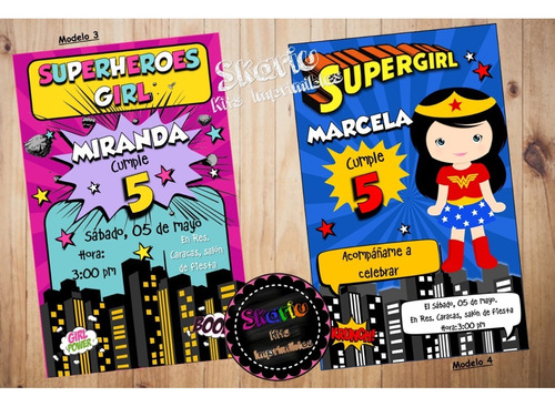 Invitacion Digital Supergirl Super 