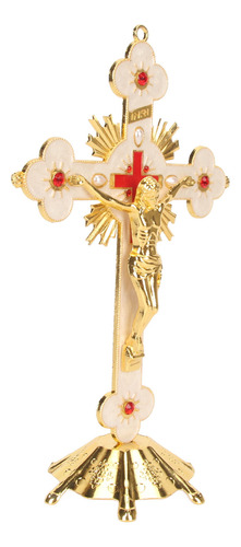 Crucifijo De Pared Católico De Metal De Pie, Diamante De Imi