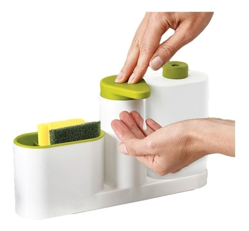 Organizador Bacha Cocina 3en1 Dispenser Esponja Detergente