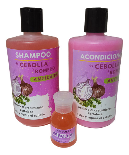 Shampoo De Cebolla + Acondicionador +ampolla