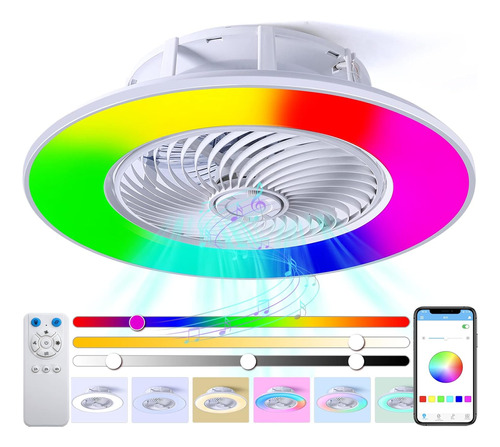 Ventiladores De Techo Rgb 3 En 1 Con Luces