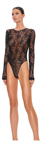 Body Enterito Viola Encaje Negro Negro Encaje L
