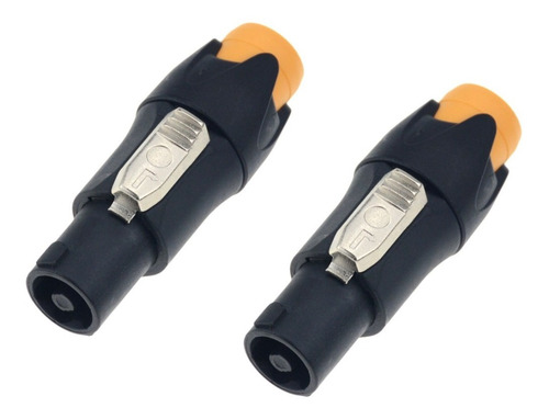 Combo 2 Conector Speakon Tipo Nl4fx Energy Audio Naranjado 