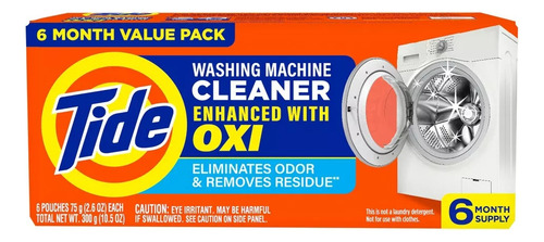 Limpiador De Lavadora En Polvo Tide Con Oxi 6 Pouches Import